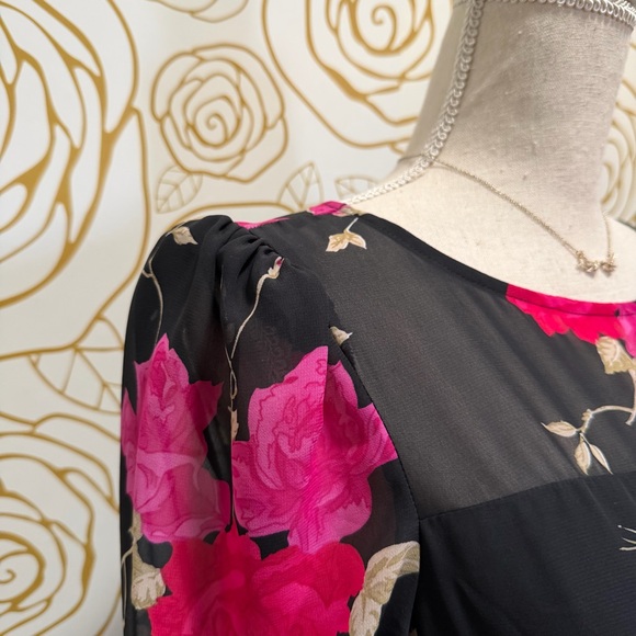 Betsey Johnson vintage-style tiered floral maxi dress. - Picture 3 of 7